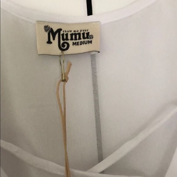 NWT SMYM Poet Tie Top in White Chiffon Medium - Picture 7 of 8